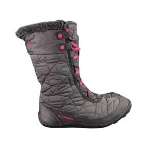 Columbia Shoes Youth 5 Boots Winter Snow Minx Waterproof Lace Up Insulated Grey